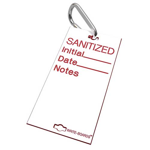 Write-Boards™ Cage Tags "SANITIZED"