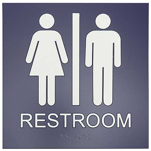 Office Sign (royal blue): Restroom Sign