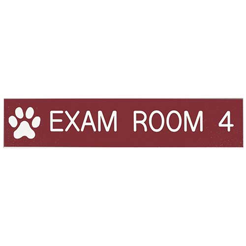 Office Sign: EXAM ROOM with Paw ID Sign