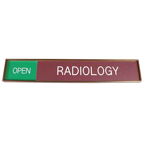 Office Sign: RADIOLOGY Slider Room Sign