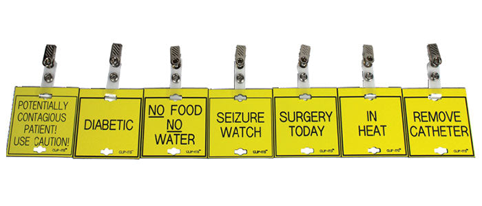 Cage Tags Veterinary Cage Cards - Variety Pack of 7 Cage Tags/Kennel Tags