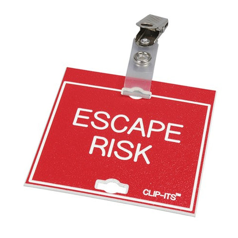 Clip-Its Cage Tag - Escape Risk (red with white text)