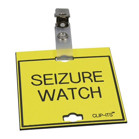 Clip-Its Cage Tag - Seizure Watch (yellow with black text)