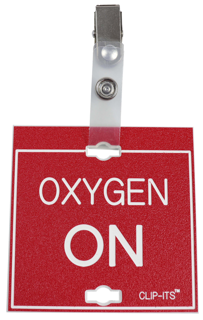 Clip-Its Cage Tag - Oxygen On / Oxygen Off (red or green with white text)