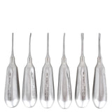 Shop online for the veterinary dental Cislak 6 Piece Luxator Kit (Straight & Inside Curved), crafted from stainless steel & available for sale in XS & REG.
