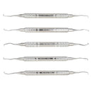 Shop online at Serona for the veterinary dental Cislak 5 Piece "NV" Feline Curette Kit (small blades). Available for purchase in stainless steel and Z-SOFT.