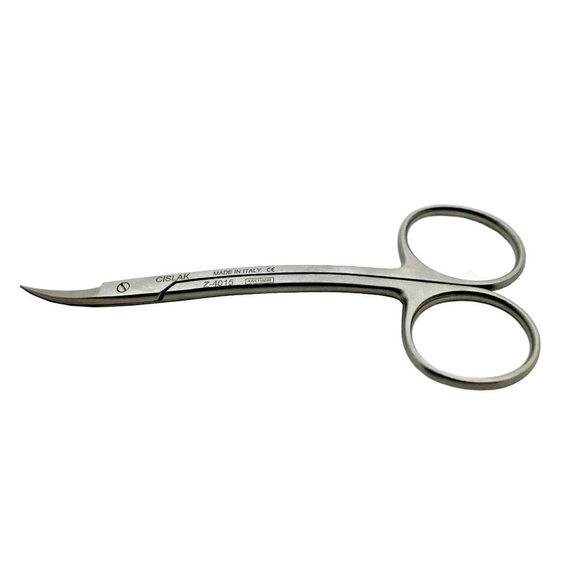 Veterinary dental Cislak LaGrange Double-Curved Scissors, in stainless steel. Measurement: 4.50"/11.50cm.