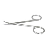 Veterinary dental Cislak Iris Curved Scissors, in stainless steel. Measurements: 4.50"/11.50 cm.