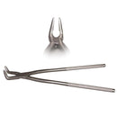 Veterinary dental fragment forceps. These forceps are 19" in length and have a jaw length of 2".