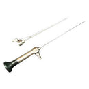 Veterinary dental semi-flexible micro-endoscope. This endoscope has a 1.9 mm O.D., 10,000-fiber image bundle, portable LED light source, ACMI-Storz®-Wolf lightpost, is compatible with most cameras, and is completely immersible.