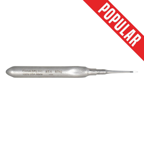 Shop online for the veterinary dental RT-1: Cislak Canine Root Tip Pick, Straight (Heidbrink 1), which is made from stainless steel and available at Serona.