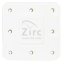 Veterinary dental Zirc Antimicrobial Bur Block, in white with 8 holes.