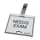 Clip-Its Cage Tag - Needs Exam (white with black text)